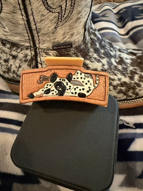 Snortin' Heifer Tooled  Western Hair Claw