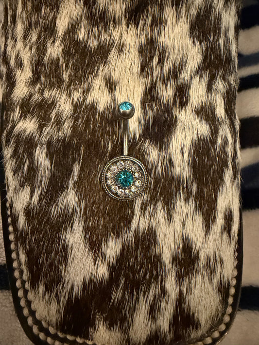 Turquoise Halo Belly Ring