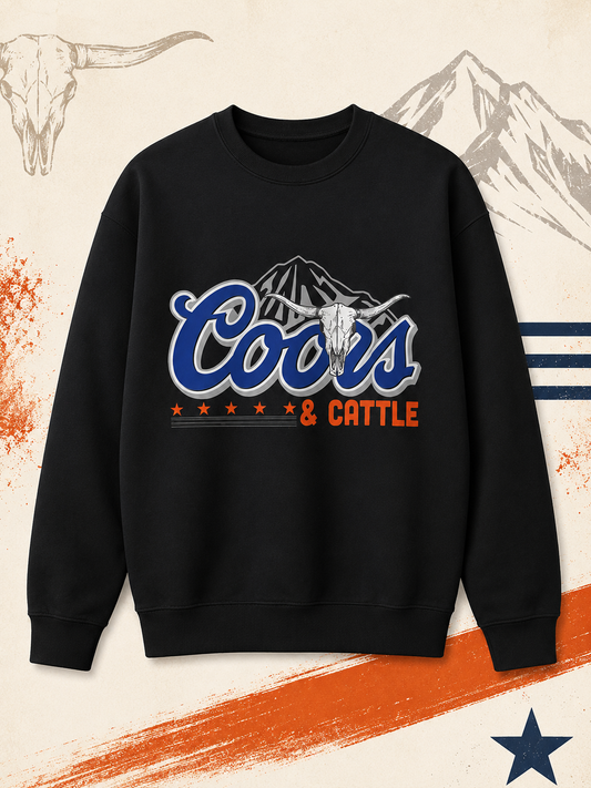 Coors & Cattle Youth Western Crewneck