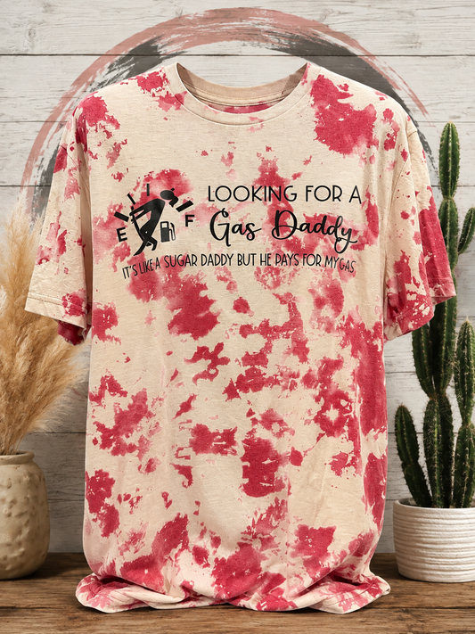 Gas Daddy Pink Bleached Graphic Tee