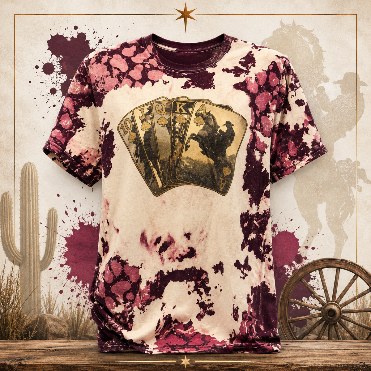 Dead Man’s Hand Western Bleached Graphic Tee