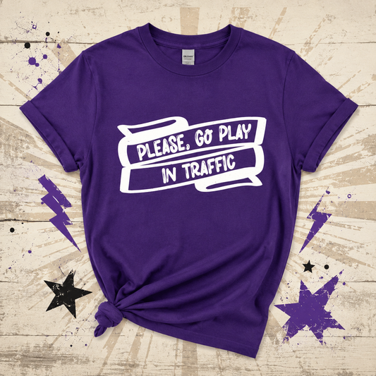 Go Play in Traffic Purple Graphic Tee