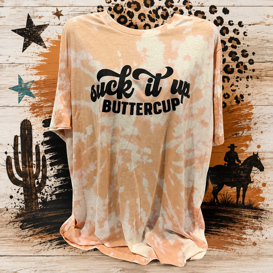 Suck It Up Buttercup Bleached Graphic Tee