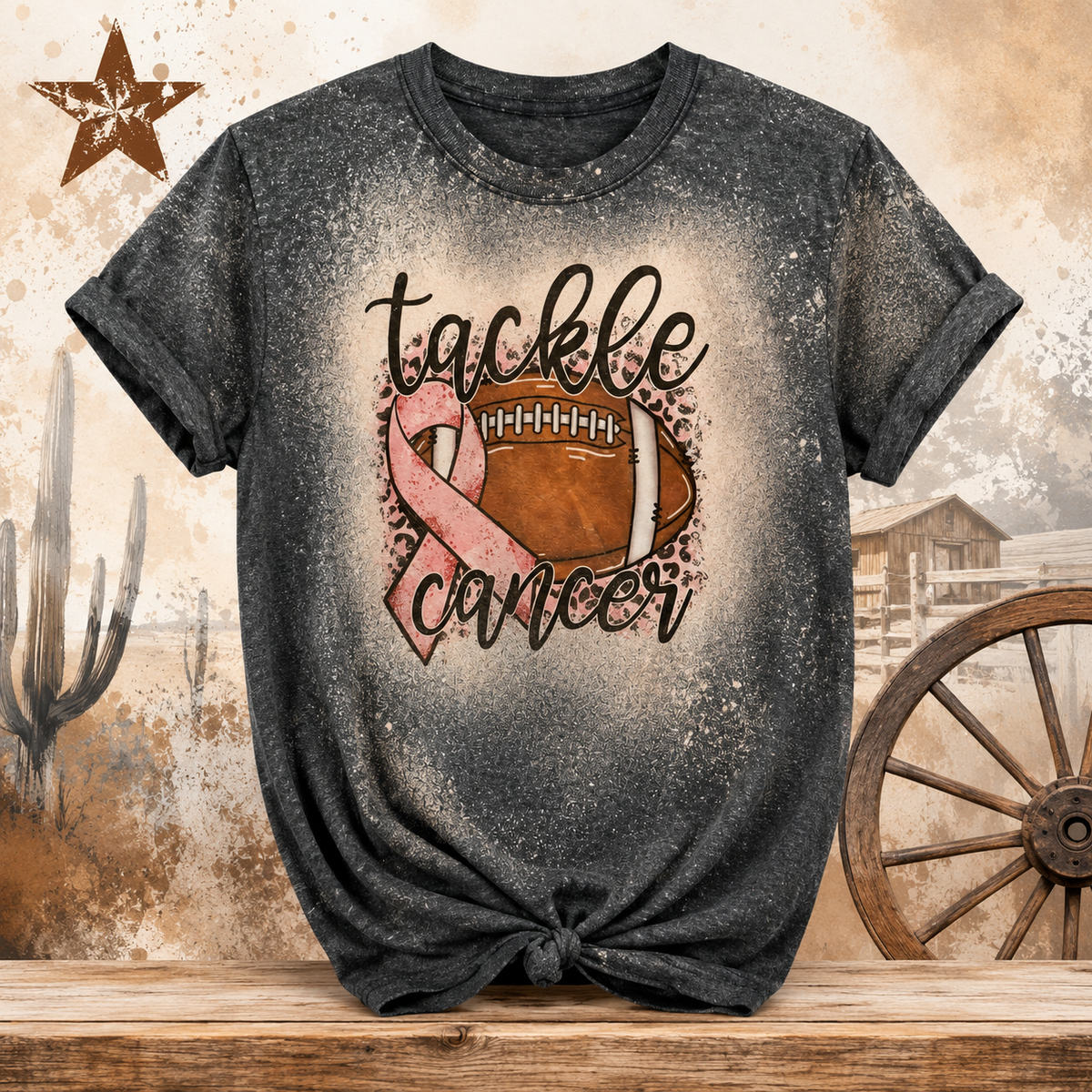 Tackle Cancer Bleached Graphic Tee