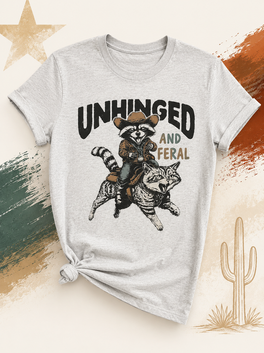 Unhinged & Feral Cowboy Raccoon Graphic Tee